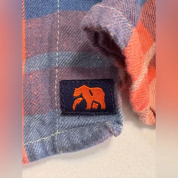 The Normal Brand Shirt Mens Med Blue Orange Plaid Flannel Grunge Mountains Cabin - Picture 8 of 8